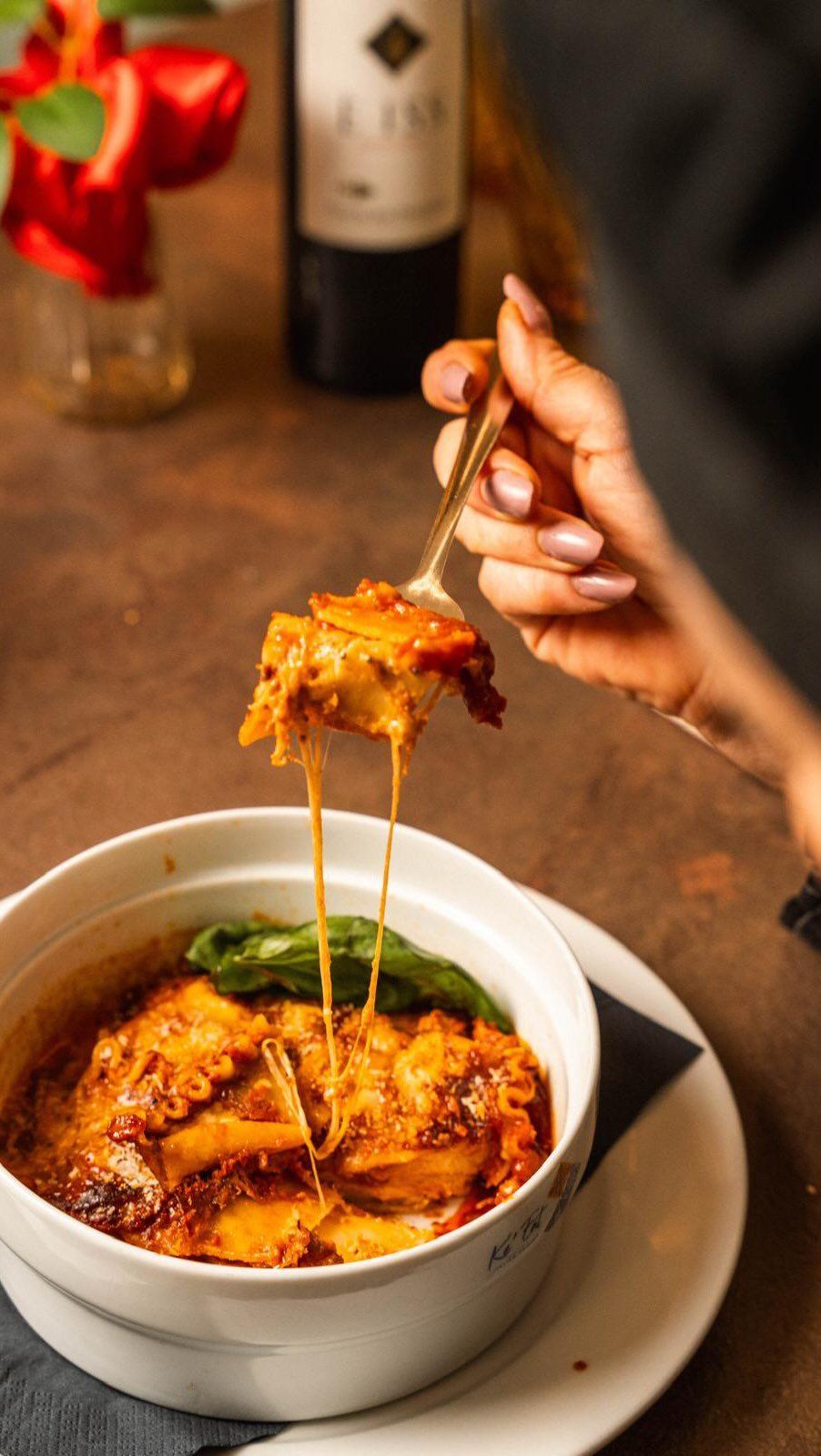 Pasta al forno filante